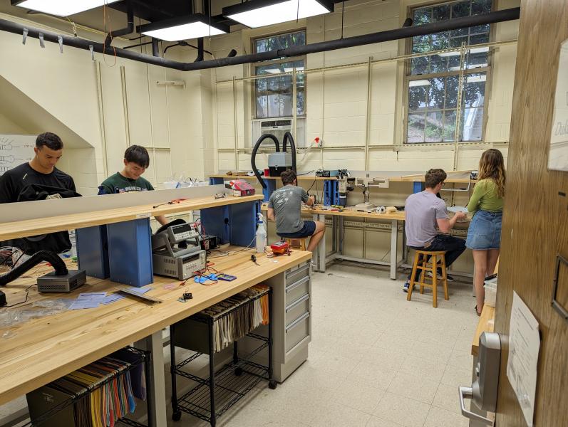 students working in a lab